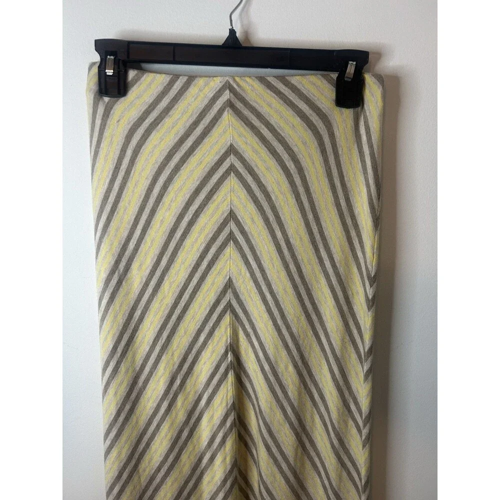 Boho Chevron Maxi Skirt Max Studio Yellow Gray Stretch Waist S